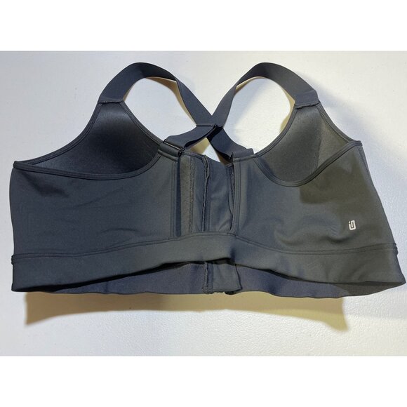Ideology Womens Size 3X Sports Bra With Zip Front Closure Medium Support Black - Picture 2 of 9